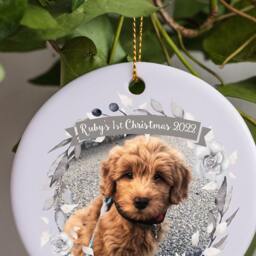 Personalised Pet Dog Puppy First Christmas Keepsake Memory Gift Decoration - Your Own Photo Added - thumbnail 3