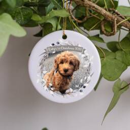 Personalised Pet Dog Puppy First Christmas Keepsake Memory Gift Decoration - Your Own Photo Added - thumbnail 2