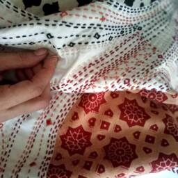Textile Art Quilted Kantha Embroidered Wall Art Red & Black Fabric Tapestry - thumbnail 3