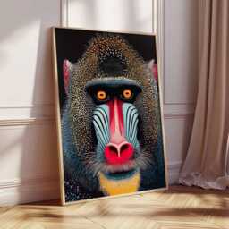 Mandrill Wall Art Poster, Colorful Animal Print, Modern Wildlife Illustration, Bold Jungle Decor, Contemporary Exotic Poster - thumbnail 2