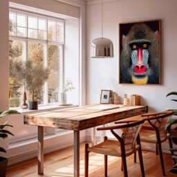Mandrill Wall Art Poster, Colorful Animal Print, Modern Wildlife Illustration, Bold Jungle Decor, Contemporary Exotic Poster - thumbnail 3
