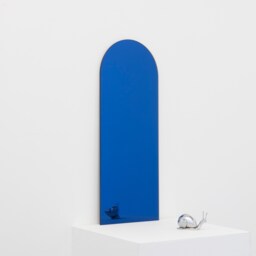 Arcus??? Arch Shaped Minimalist Blue Tinted Frameless Mirror, Customisable - thumbnail 1