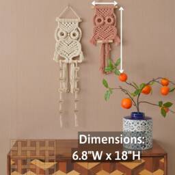 Custom Macrame Owl, Owl Wall Hanging, Unique Gift, Master Bedroom Decor, Boho Nursery Art, Aesthetic Modern Decor W70 - thumbnail 3