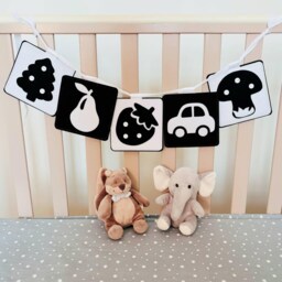 Montessori Black & White Baby Sensory Cards - High Contrast Newborn Toy Shower Gift Visual Stimulation 0-3 Months - thumbnail 3