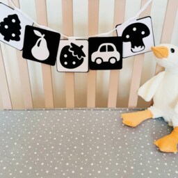 Montessori Black & White Baby Sensory Cards - High Contrast Newborn Toy Shower Gift Visual Stimulation 0-3 Months - thumbnail 2