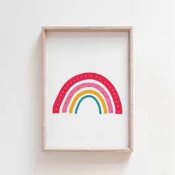 Girls Nursery Print, Rainbow Wall Art, Bedroom Playroom Prints, Art - thumbnail 1