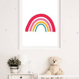 Girls Nursery Print, Rainbow Wall Art, Bedroom Playroom Prints, Art - thumbnail 3