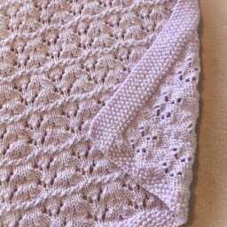 Pretty Hand Knitted Baby Blanket ~ Lace Design Lightweight/Easy Care Acrylic - thumbnail 3