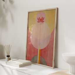 Hilma Af Klint Abstract Art Print, Spiritual Geometric Wall Art, Soft Pink Yellow Modern Poster - thumbnail 3