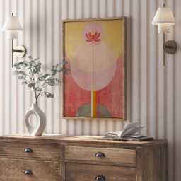 Hilma Af Klint Abstract Art Print, Spiritual Geometric Wall Art, Soft Pink Yellow Modern Poster - thumbnail 2