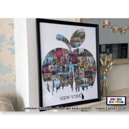 New York Big Apple City Family Holiday Travel Picture Photo Board Collage Wall Art Framed Canvas & Print Birthday Anniversary Gift - thumbnail 2