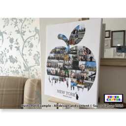 New York Big Apple City Family Holiday Travel Picture Photo Board Collage Wall Art Framed Canvas & Print Birthday Anniversary Gift - thumbnail 4