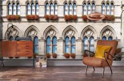 European Architecture Window Wallpaper, Vintage Wall Mural, Peel & Stick - thumbnail 1