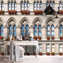 European Architecture Window Wallpaper, Vintage Wall Mural, Peel & Stick - thumbnail 2