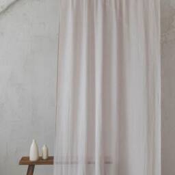 White Sand Linen Sheer Curtain - Lightweight Natural Window Panel For Soft Light Handmade Farmhouse Drapes Living Room Bedroom Kitchen - thumbnail 2