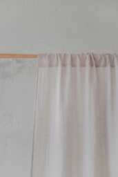 White Sand Linen Sheer Curtain - Lightweight Natural Window Panel For Soft Light Handmade Farmhouse Drapes Living Room Bedroom Kitchen
