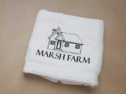 Corporate Logo Towels, Bespoke Towels, Personalised Salon Company Embroidered Towel Uk, Hand Towel, Bath Sheet