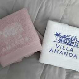 Corporate Logo Towels, Bespoke Towels, Personalised Salon Company Embroidered Towel Uk, Hand Towel, Bath Sheet - thumbnail 4