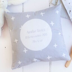 Baby Cushion - Nursery Gift Scandi Custom Grey Cross - thumbnail 2