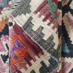 Kilim Rug Multicolour, Handmade Artisan Afghan Turkish Persian Rug, Navajo Moroccan Bohemian Flatweave, Natural Wool Dhurrie 124x83 cm - thumbnail 4