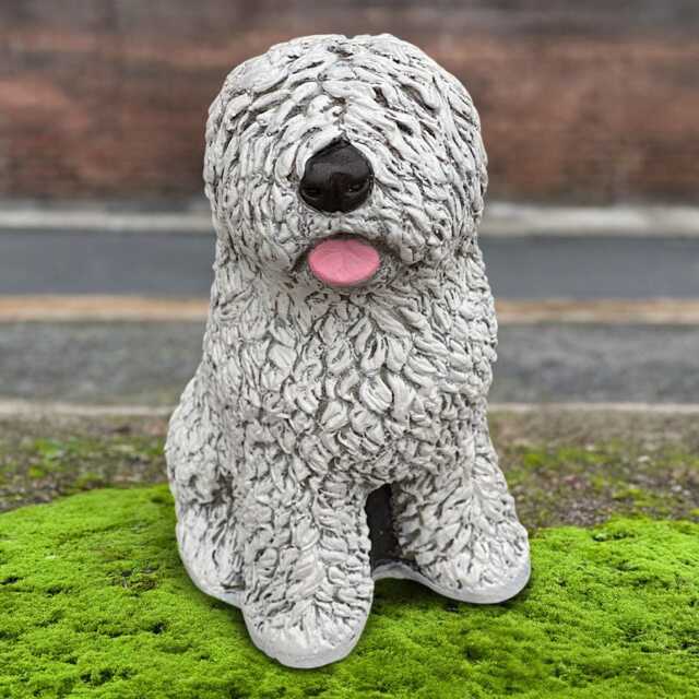 Concrete English Dog Figurine Stone Sculpture Outdoor Pet Statue Memorial Decoration Garden Ornament Dog Lover Gift Yard Art - image 1