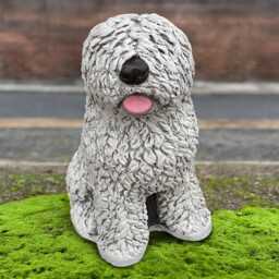 Concrete English Dog Figurine Stone Sculpture Outdoor Pet Statue Memorial Decoration Garden Ornament Dog Lover Gift Yard Art - thumbnail 1