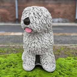 Concrete English Dog Figurine Stone Sculpture Outdoor Pet Statue Memorial Decoration Garden Ornament Dog Lover Gift Yard Art - thumbnail 3