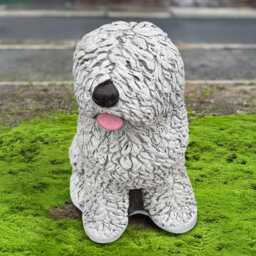 Concrete English Dog Figurine Stone Sculpture Outdoor Pet Statue Memorial Decoration Garden Ornament Dog Lover Gift Yard Art - thumbnail 4