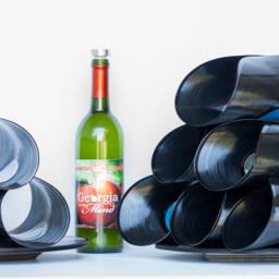 Records Wine Rack/Eco-Friendly Free Standing Kitchen Tabletop Liquor Winerack Sommelier Winery Dj Bartender Chef Music Lover Wedding Gift - thumbnail 3