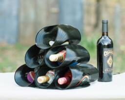 Records Wine Rack/Eco-Friendly Free Standing Kitchen Tabletop Liquor Winerack Sommelier Winery Dj Bartender Chef Music Lover Wedding Gift - thumbnail 1