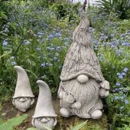 Set Of 3 Reconstituted Stone Garden Woodland Gonk Statues - thumbnail 3
