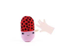 Ladybug Baby Rattle - Soft Lambswool Knitted Toy - thumbnail 1