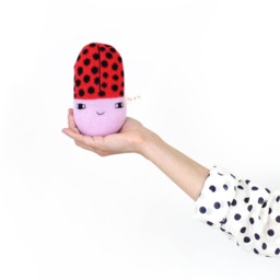 Ladybug Baby Rattle - Soft Lambswool Knitted Toy - thumbnail 2