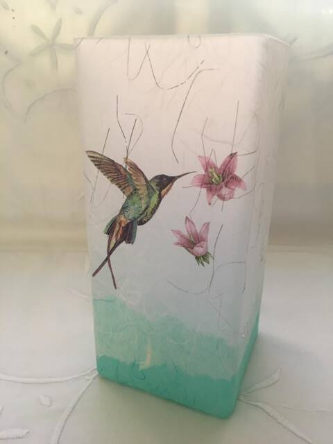 Hummingbird & Flowers Glass Table Lamp Christmas, Birthday, Wedding, Anniversary, Housewarming - image 1