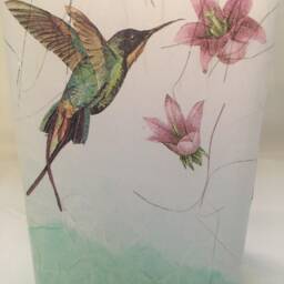 Hummingbird & Flowers Glass Table Lamp Christmas, Birthday, Wedding, Anniversary, Housewarming - thumbnail 2