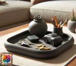 Rounded Design Key Tray, Multiple Colours, Change Catch All, Table Organiser - thumbnail 1
