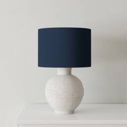 Velvet Lampshade - Navy Blue With White Lining, Handmade Lampshades, Table Lamp Shade - thumbnail 2