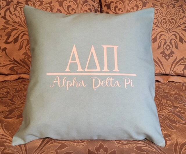 Alpha Delta Pi Sorority 18x18 Throw Pillow/Decorated Pillow/Alpha Bid Day Gift - image 1