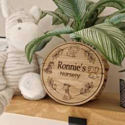 Personalised Safari Animal Nursery Door Name Sign Oak Plaque - thumbnail 2