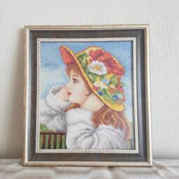 Handmade Gobelin, Tapestry Needlepoint, Wall Art, Hangings, Goblin, Frame, Cross Stitch, Home Decor - thumbnail 2