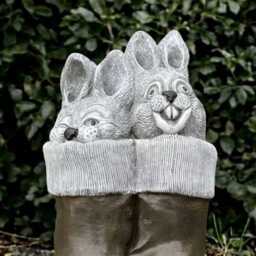 Smiling Rabbit Sculpture Outdoor Bunny Statue Concrete Animal Figurine Cement in Boots Ornament Front Door Decor Rabbit Lover Gift - thumbnail 2