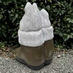Smiling Rabbit Sculpture Outdoor Bunny Statue Concrete Animal Figurine Cement in Boots Ornament Front Door Decor Rabbit Lover Gift - thumbnail 4