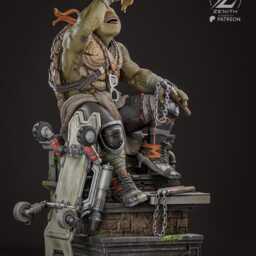The Laughing Shadow - Ninja Turtle Comic Sewer Martial Artist Michelangelo Resin Figure 16K - thumbnail 4