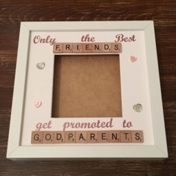 Godmother Scrabble Art Photo Frame, Personalised Godparent Gift - thumbnail 3