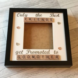 Godmother Scrabble Art Photo Frame, Personalised Godparent Gift - thumbnail 2