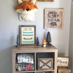 Faux Fox Taxidermy Wall Mount Crochet Accents, Woodland Nursery Decor - thumbnail 3