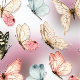 Watercolor Butterfly Window Clings Double Sided Pastel Stickers - thumbnail 2