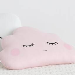 Baby Girl Nursery Decor, Handmade Cloud Pillows For Kids Room Pink & Gray Infant Crib Cushion Shower Gift Boho Toddler Bedroom Accessories - thumbnail 4