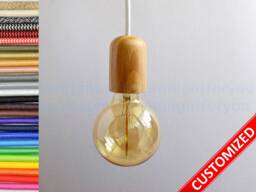 Wooden Pendant Light Farmhouse Minimalist Dining Chandelier Modern Bar Counter Pendant Lighting Breakfast Bar Hanging - thumbnail 1