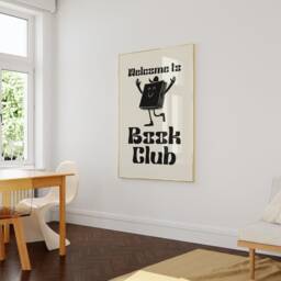 Book Club Retro Print - Welcome To Club, Character, Simple Poster, 70S 80S 90S Art, Fun Quirky Literature, Novel - thumbnail 3